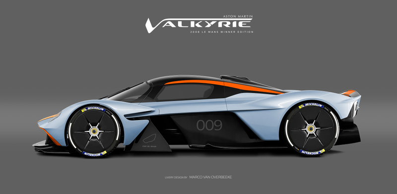 Illustration for article titled The Aston Martin Valkyrie Looks Especially Good In Classic Racing Liveries